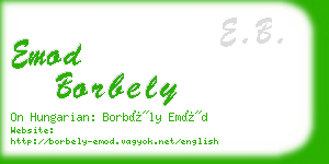 emod borbely business card